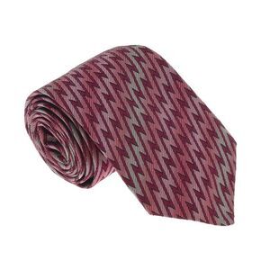 Missoni U5467 Pink/Red Flame Stitch 100% Silk Tie